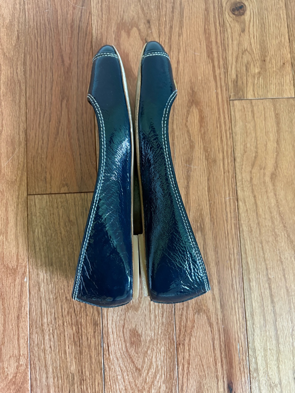COACH Women's Navy Patent Leather Turnlock Ballet Flat - Picture 6 of 8